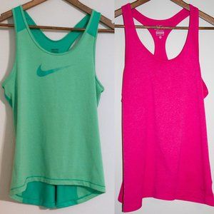 Two Nike Pro and Nike Dri-Fit Tank Tops Size M